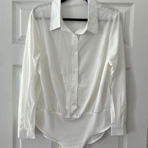 Shein White Blouse Body Suit